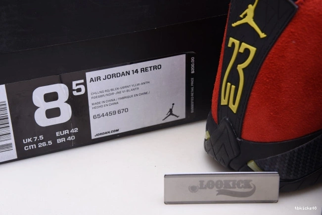 Cheap TBkick Challenge Red Retro Jordan 14 654459-670 Air 0731